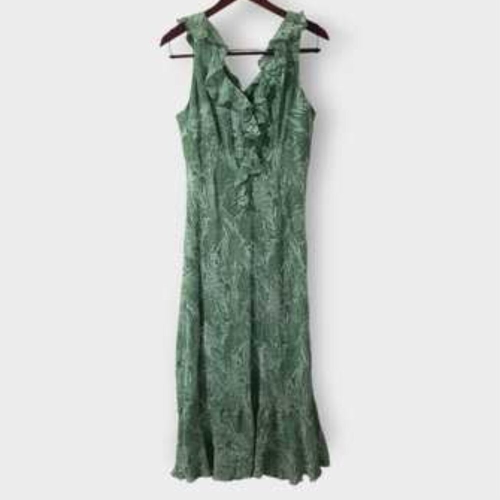 Jonathan Martin Silk Sage Green Fairy Slip Dress